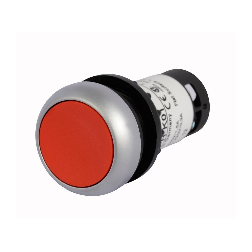 Eaton C22-DR-R-K01 22.5 mm RQM Compact Pushbutton, Red, Plastic ...