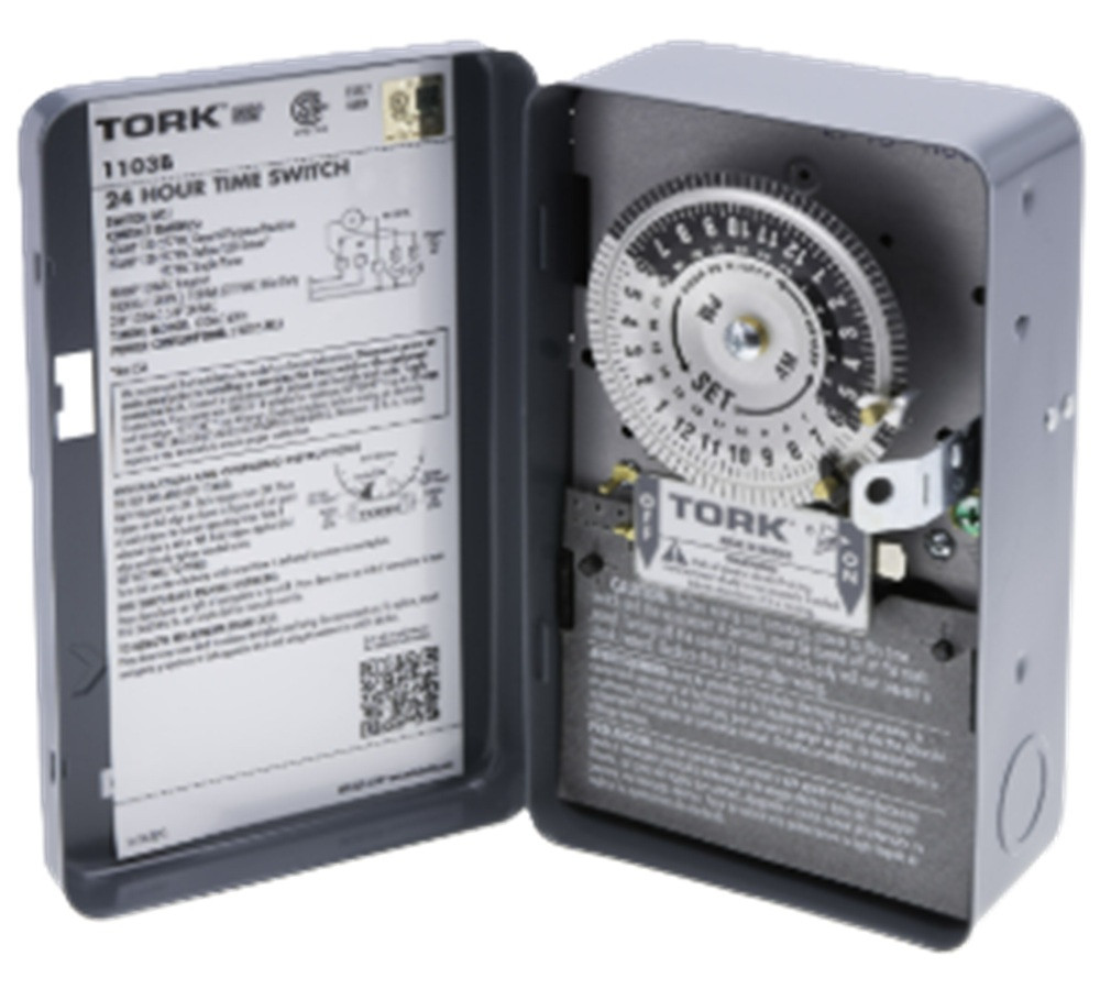 Tork 1103B Timer, 24 Hour, 1 Channel, DPST, Digital [New]