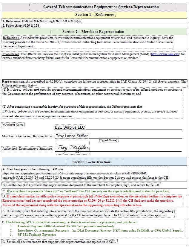 section-889-compliance-b2e-surplus-llc-aka-back-to-earth-surplus