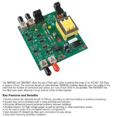 Automated Logic FIBER485 FBR485 Fiber Optic Network Interface, ARCNET ...