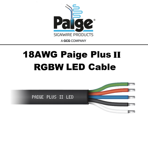 Paige Plus II RGBW LED Cable Wire 18AWG