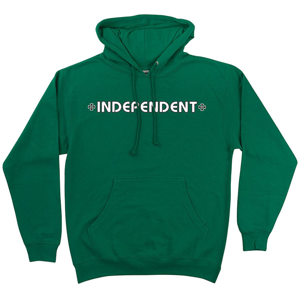 Independent Bar/Cross Pullover Hooded L/S Men's Sweatshirt Kelly