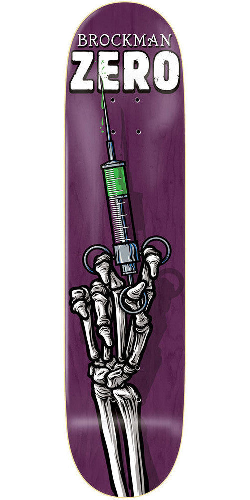 Zero James Brockman Skeleton Hands R7 Skateboard Deck - Purple - 8.125