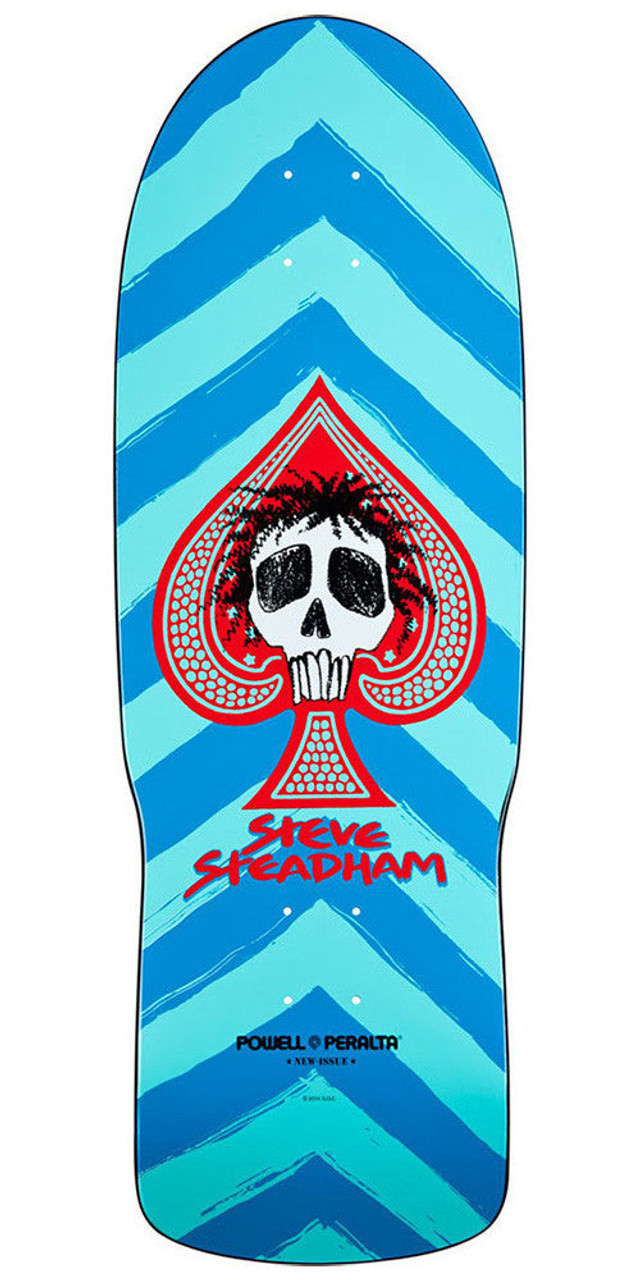 Powell Peralta Steve Steadham Skull & Spade Skateboard Deck - Aqua