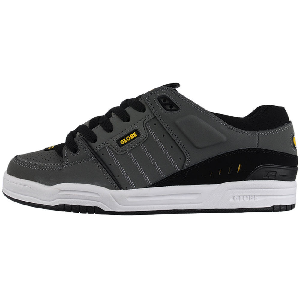 Scarpe Da Skateboard Globe Fusion Uomo - Nero/Acciaio/Bianco, Taglia 44 EU, Suola Nitrocel Airbag