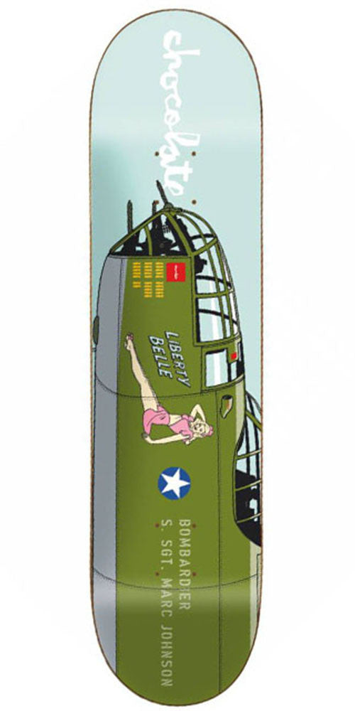 Chocolate Johnson Bomber Skateboard Deck - Blue - 8.125in x 31.3in