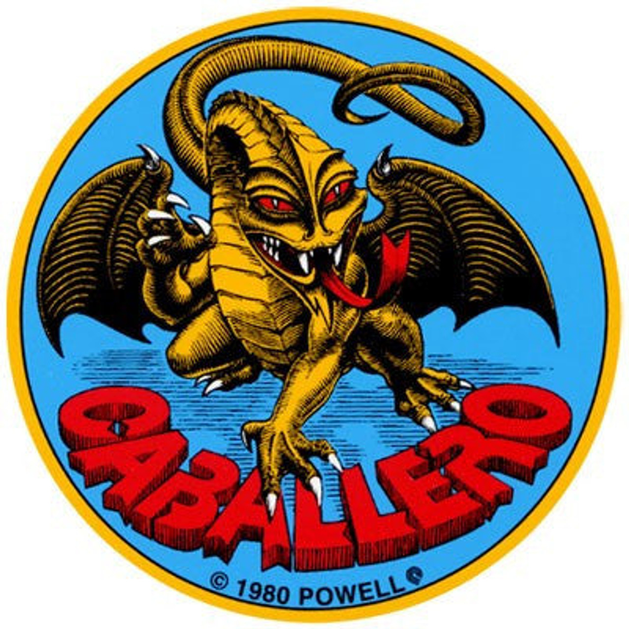 Powell Peralta Cab Original Dragon Sticker - 3.5in - Blue/Yellow