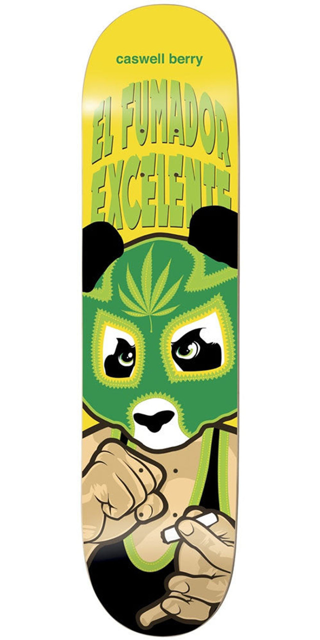 Enjoi Caswell Berry Wrestling Mask IL Skateboard Deck - Yellow - 8.0in