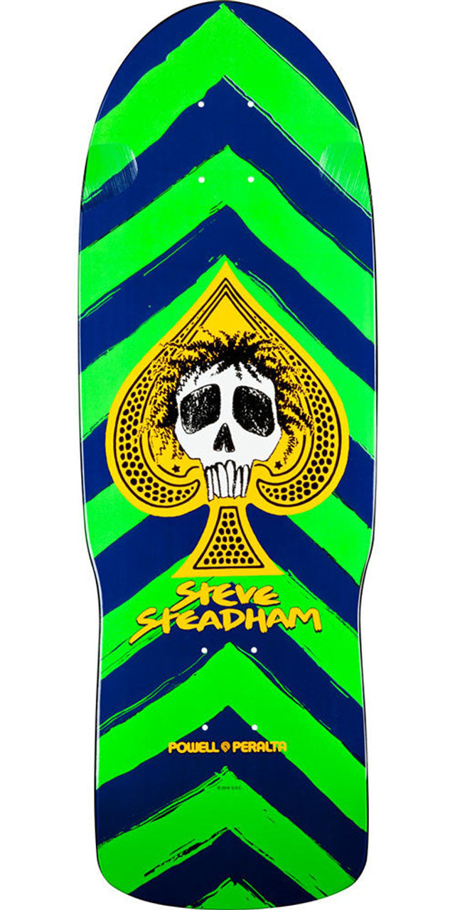 Powell Peralta Steadham Skull & Spade Skateboard Deck - Green/Navy