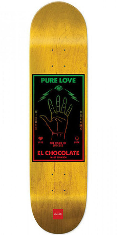 Chocolate Johnson Black Magic Skateboard Deck - Yellow - 8.125in x