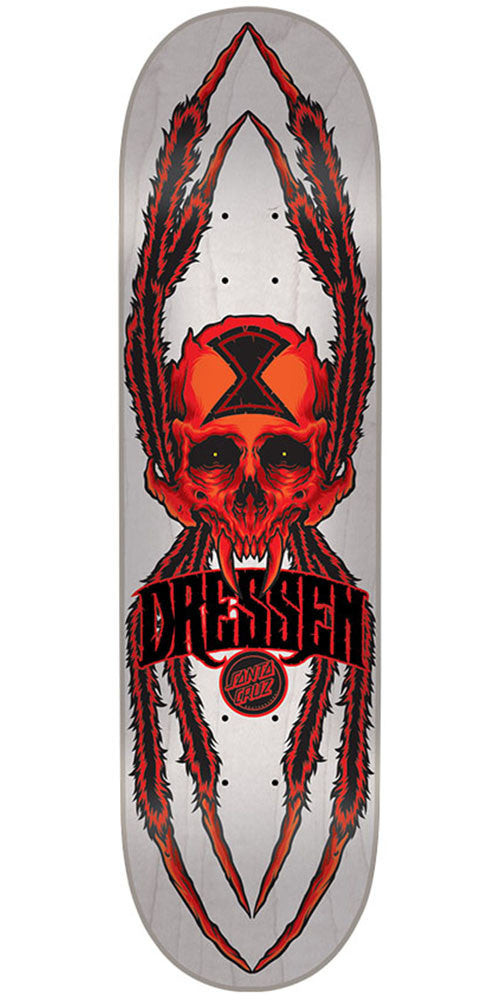 サンタクルーズ　Dressen Widow Skull スケートボード Santa Cruz Dressen Widow Skull Pro Skateboard Deck - Off White