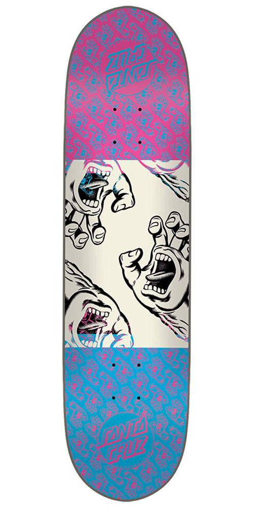 Santa Cruz Many Hands Twin Tip Skateboard Deck - Pink/Blue - 8.25