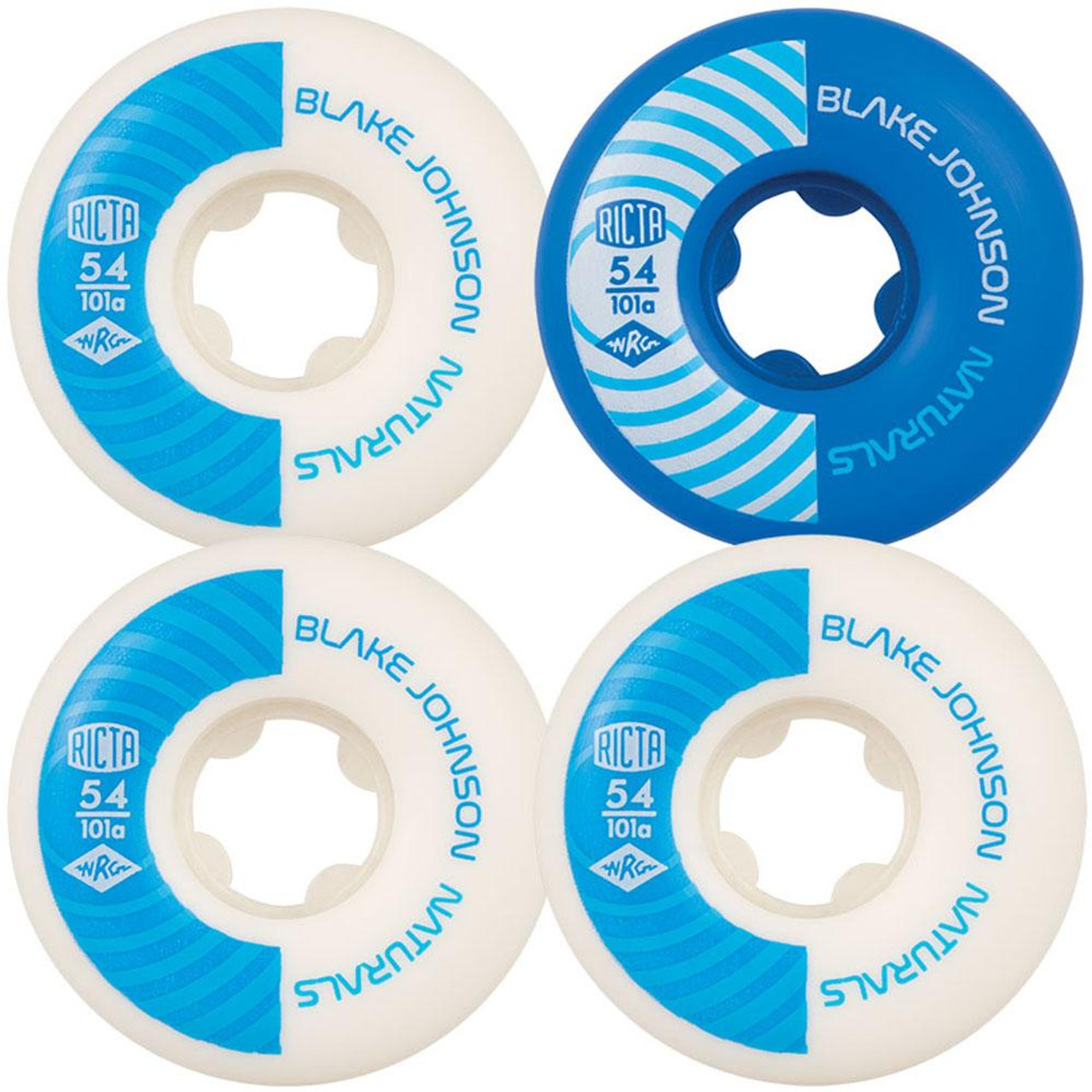 Ricta Johnson Pro Naturals Skateboard Wheels - White/Black - 54mm