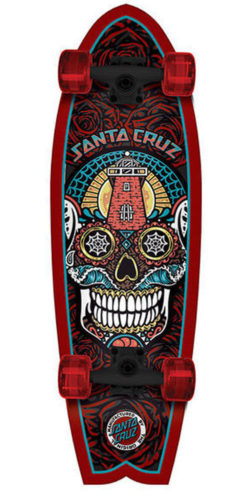 Santa Cruz Sugar Skull Shark Cruzer Complete Skateboard - 8.8 x