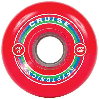 Kryptonics Cruise Skateboard Wheels 70mm 78a Red (Set of 4)