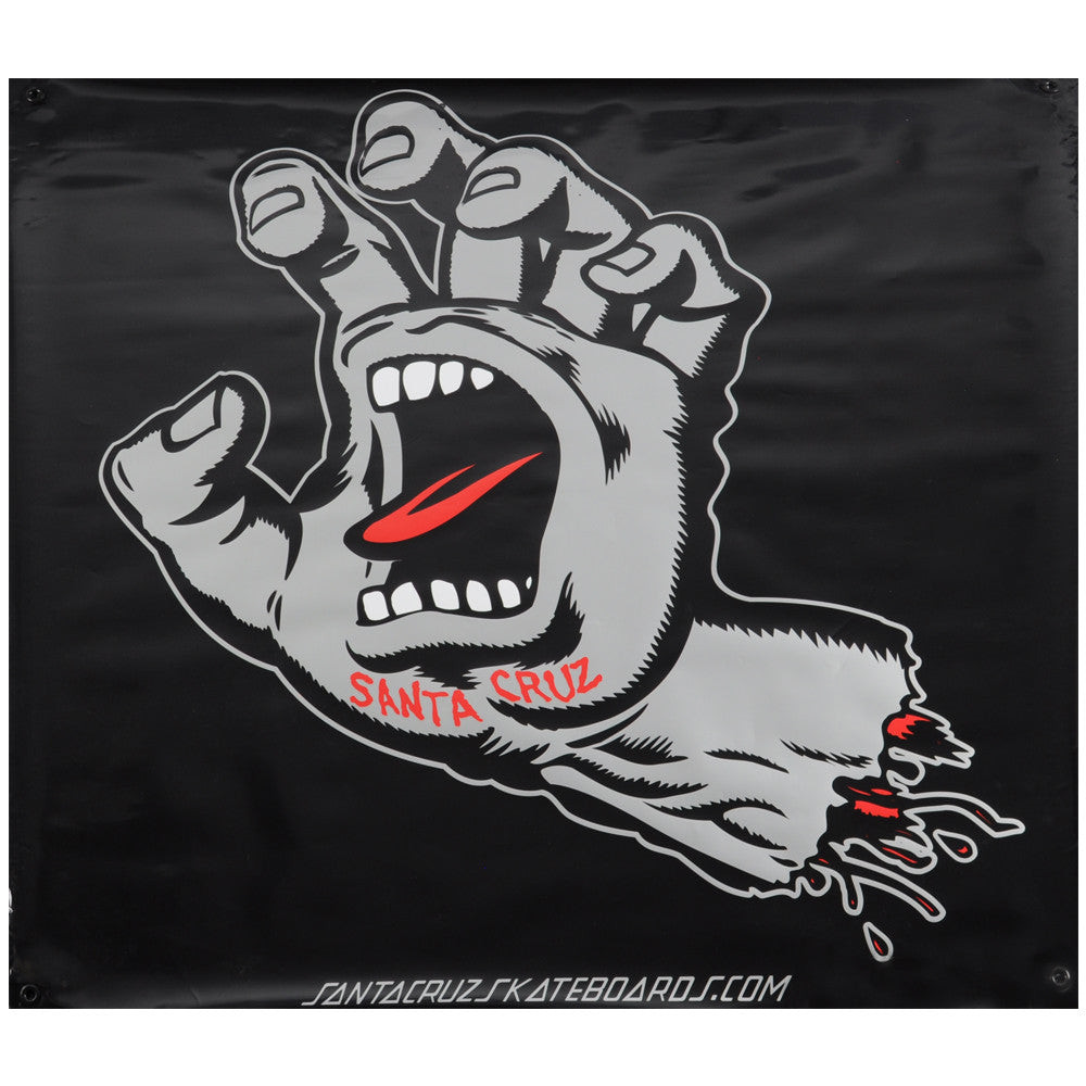 Santa Cruz Screaming Hand Banner - Black/Silver - 36in x 36in