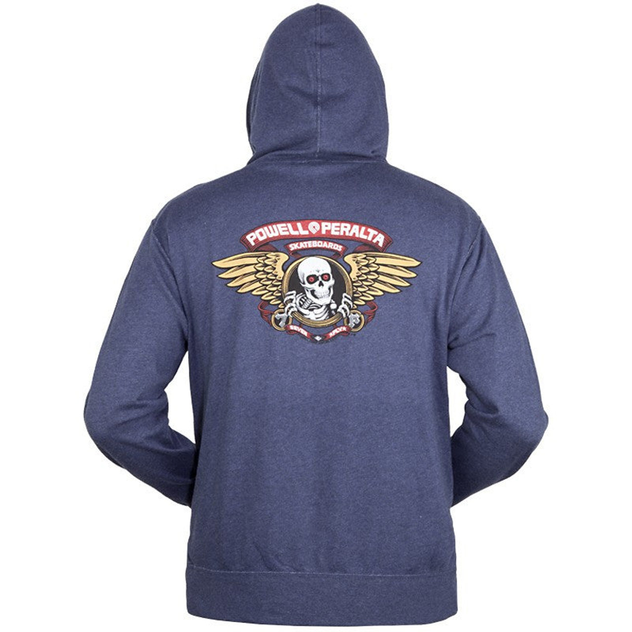 Powell Peralta Winged Ripper Hooded Zip Men's Sweatshirt - Navy