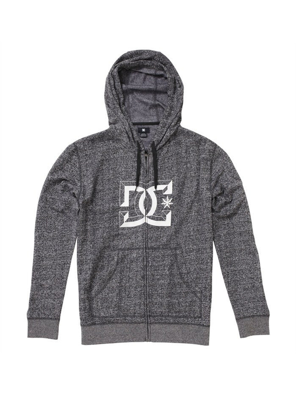 DC D Rebel Zip Up Hoodie Black Heather Men s Sweatshirt