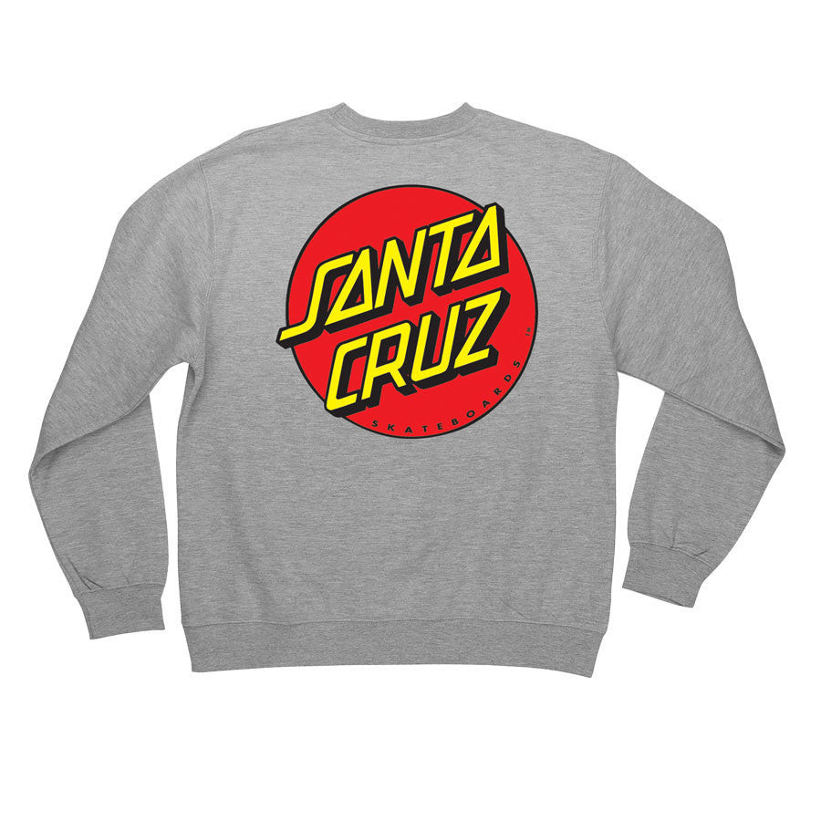 Santa Cruz Classic Dot Crew Neck L/S Men's Sweatshirt Grey Heather