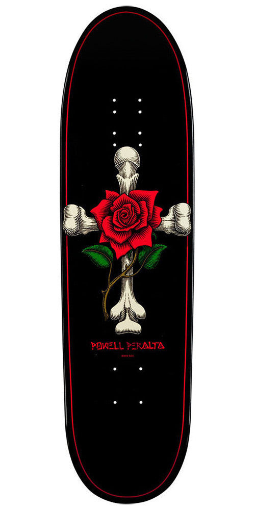 Powell Peralta Rose Cross Skateboard Deck - Black - 8.6in x 31.84in