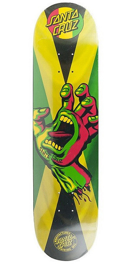 Santa Cruz Rasta Hand Jammin Skateboard Deck - Black/Rasta - 7.8in