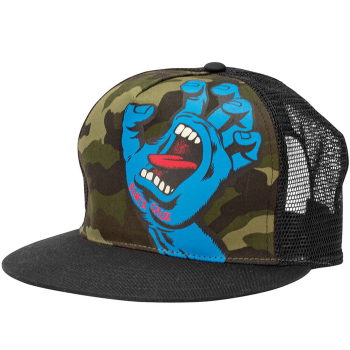 Santa Cruz Screaming Hand Trucker Mesh Hat - Camo/Black