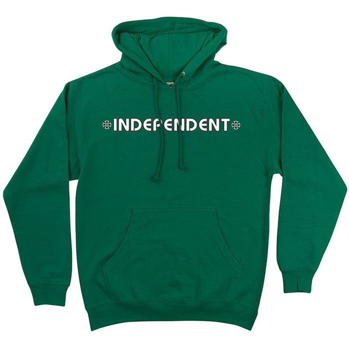 Independent Bar/Cross Pullover Hooded L/S Men's Sweatshirt - Kelly Green