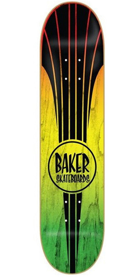 Baker Retro Stripes Skateboard Deck - Rasta - 8.19in