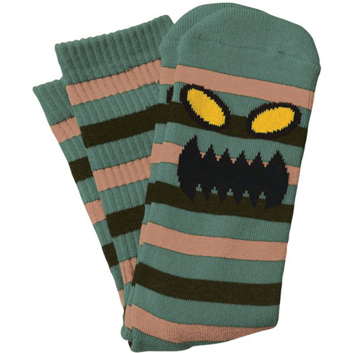 Toy Machine Monster Stripe Men's Socks - Green/Brown (1 Pair)