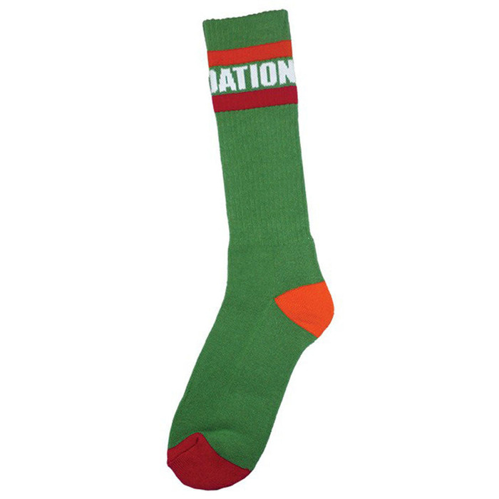 Foundation Tall Stripe Men's Socks - Green (1 Pair)