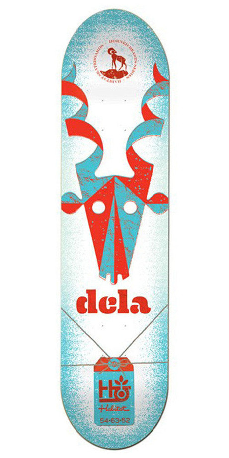 Habitat Brian Delatorre Horned Beast Skateboard Deck - White/Blue - 8.5in