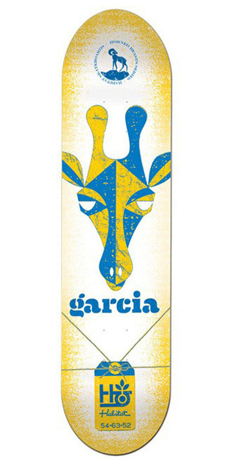 Habitat Danny Garcia Horned Beast Skateboard Deck - White/Yellow - 8.25in