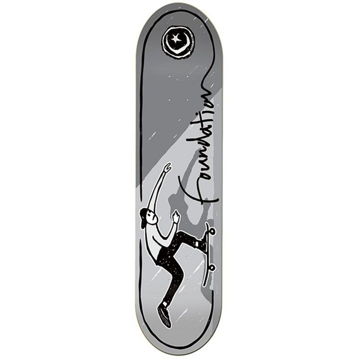 Foundation Push Sketch Skateboard Deck - Grey - 8.125