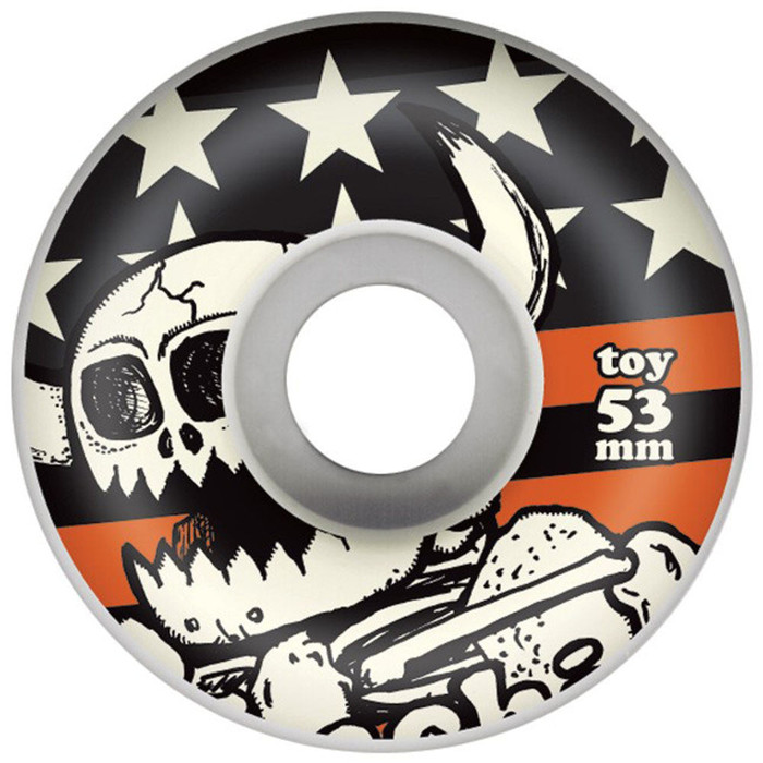 Toy Machine Dead Monster Stars & Stripes Skateboard Wheels - White - 53mm 100a (Set of 4)