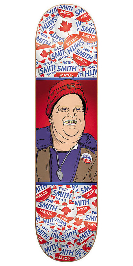 Blind Morgan Smith Mayor Smith R7 Skateboard Deck - White/Red - 8.0