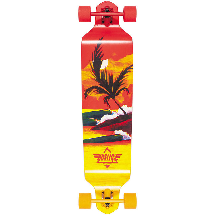 Dusters Thirds Longboard Complete Skateboard - Red/Yellow - 41.25in