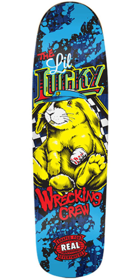 Real Wrecking Crew Lil Lucky 2 Skateboard Deck - Blue - 8.9in x 32.0in