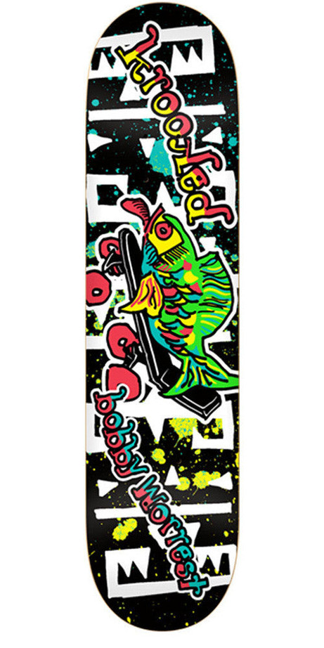 Krooked Worrest Fishstick Skateboard Deck - Black - 8.18in x 31.84in