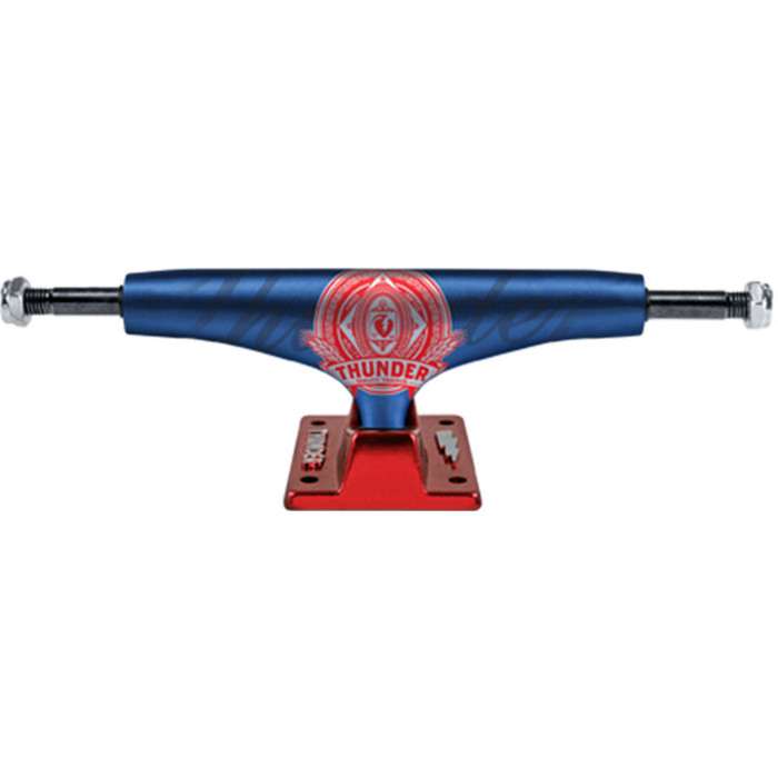 Thunder Premium Lights High Skateboard Trucks - Blue/Red - 147mm (Set of 2)
