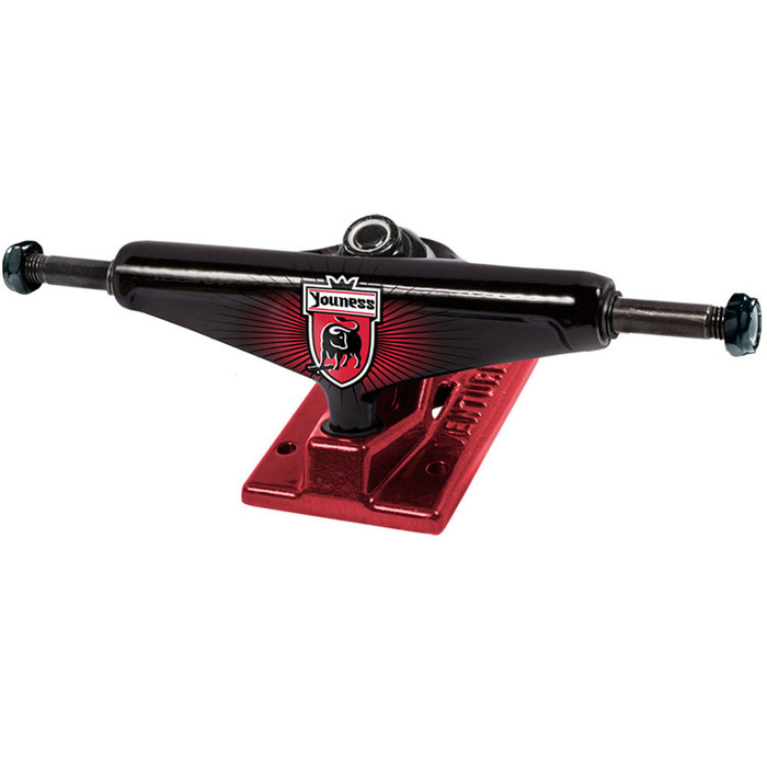 Venture Youness League High Skateboard Trucks - Black/Red - 5.0 (Set of 2)