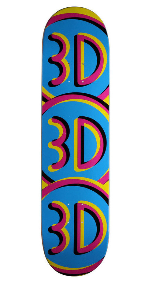 3D Logo 1 FL14 Skateboard Deck - Blue - 8.0