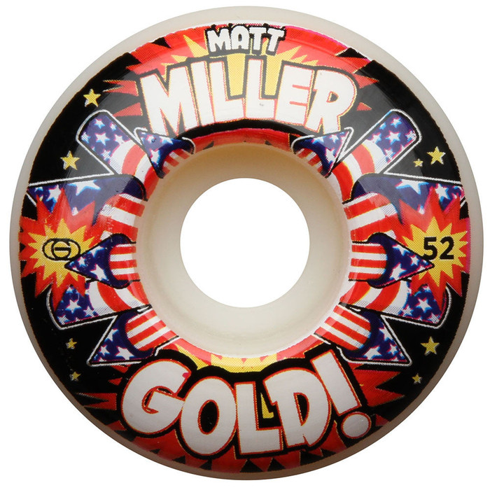 Gold Miller Kapow Skateboard Wheels - White - 52mm (Set of 4)