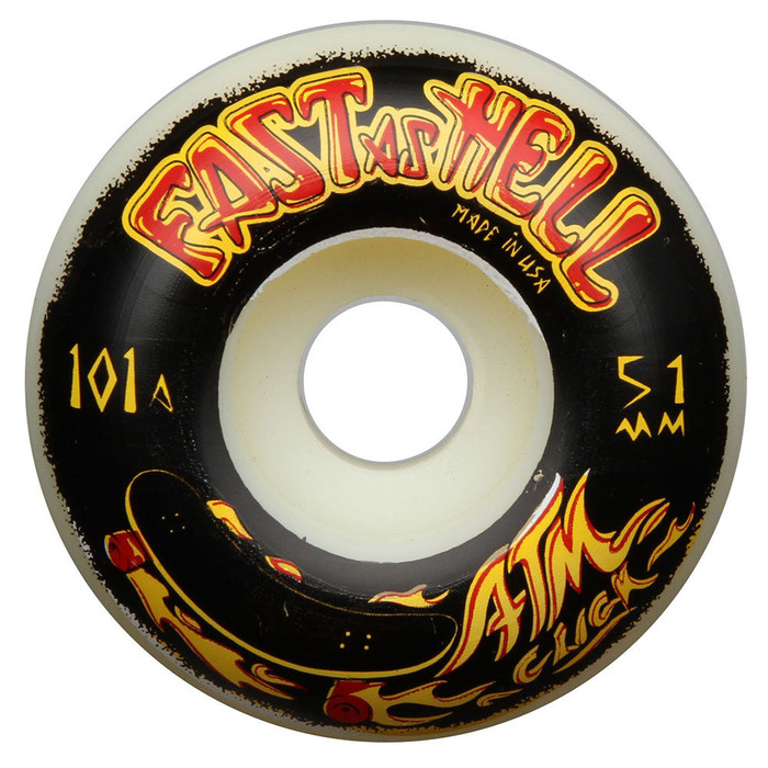 ATM Fast As Hell PP Skateboard Wheels - White - 51mm (Set of 4)