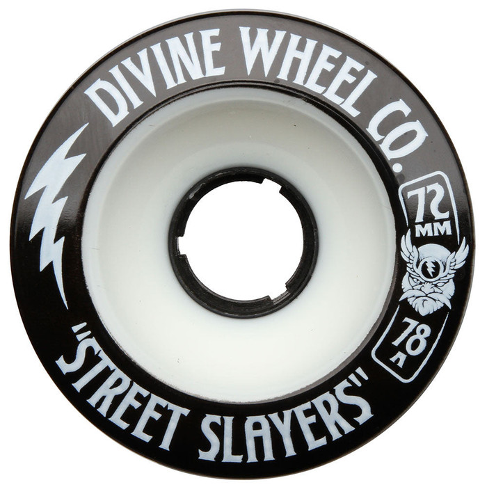 Divine Street Slayers Skateboard Wheels - White - 72mm 78a (Set of 4)