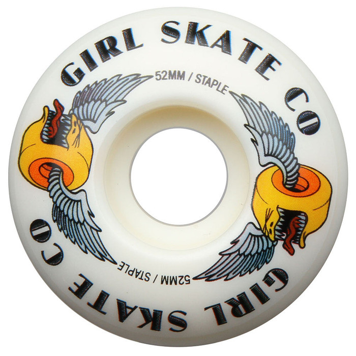 Girl Biter Skateboard Wheels - White - 52mm (Set of 4)