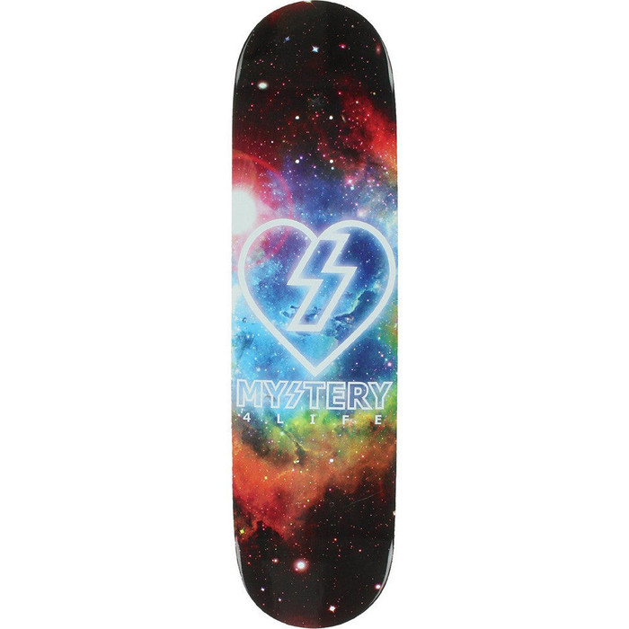 Mystery Cosmic Heart Skateboard Deck - Black - 8.125in