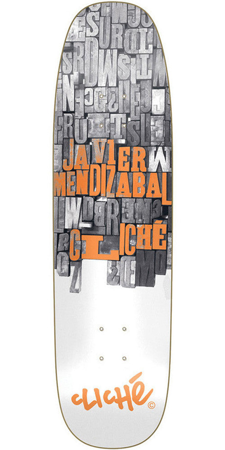 Cliche Javier Mendizabal Guttenberg R7 Skateboard Deck - White - 8.5in