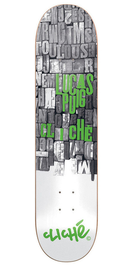 Cliche Lucas Puig Guttenberg R7 Skateboard Deck - White - 8.125in