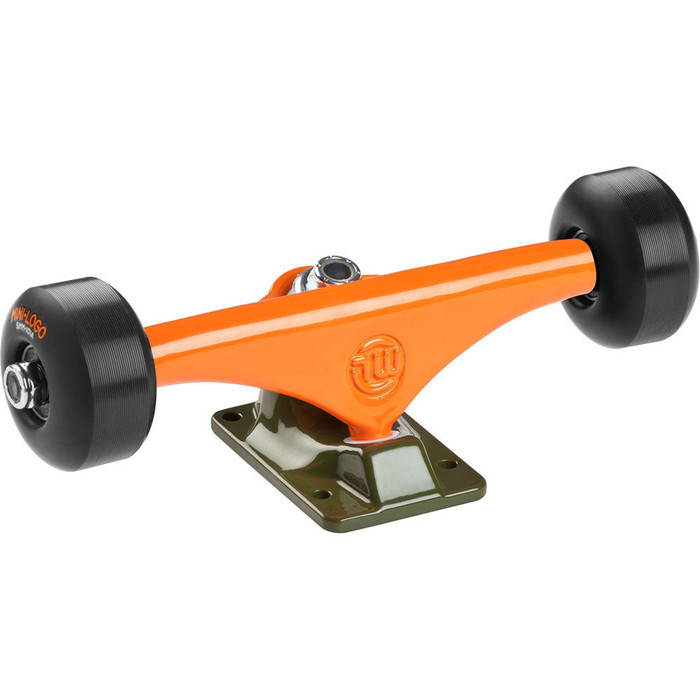 Mini Logo Trucks - 7.63" Orange/Green - ML Bearings - 53mm 90a Black Wheels (Set of 2)