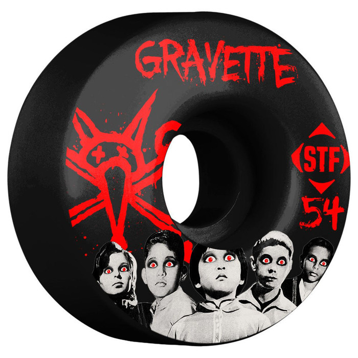 Bones STF Gravette Seed V3 Skateboard Wheels - Black - 54mm (Set of 4)